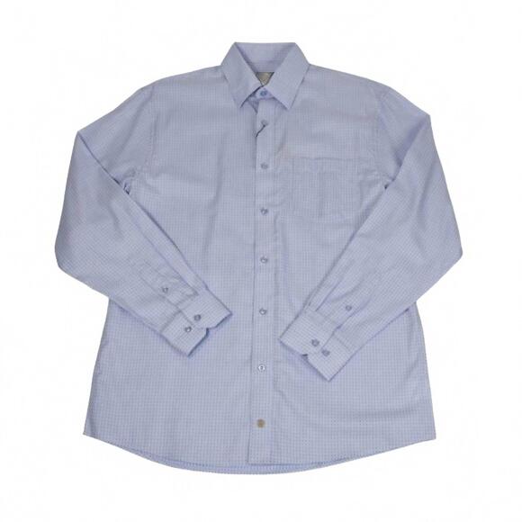 NEW F/X FUSION men's mini jacquard sport shirt in blue